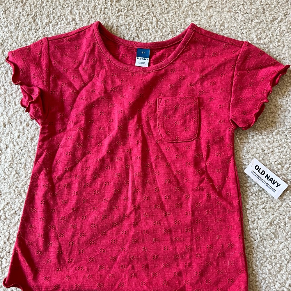 Old Navy Kids fuschia eyelet tshirt